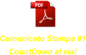Comunicato Stampa 01CountDown al via!